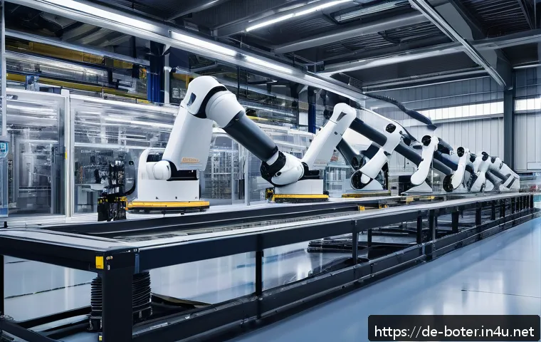 로봇기술사와 차세대 로봇 기술 - A highly detailed futuristic industrial robot equipped with AI-driven multisensor arrays including L...