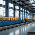 Home 18 로봇기술사 자격증 필요성 - A modern industrial factory interior in Germany showcasing advanced Industry