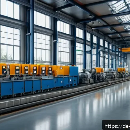 Home 30 로봇기술사 자격증 필요성 - A modern industrial factory interior in Germany showcasing advanced Industry